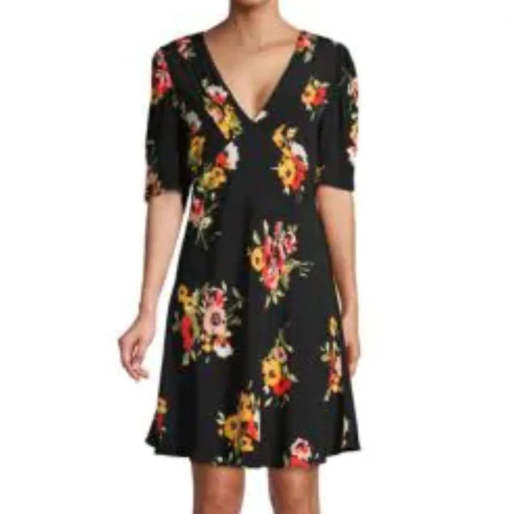 Free People Neon Garden Floral Mini Dress
